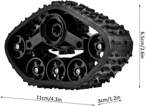 RC Military Truck Wheels, 4pcs Rubber Crawler Tire for WPL 1/16 RC Vehicle