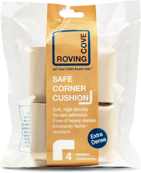 Roving Cove HeftyFit Corner Protector for Baby, 4 Large Corners, Heavy-Duty Soft Rubber Foam