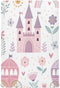 Flradish Princess Castle Pink Crib Sheets for Boys or Girls,Stretchy Fitted Cozy Soft