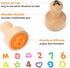3 4 5 Busy edition Alphabet Number Stamps for Kids, Wooden Letter Stamps with Flashcard Math Learning Number Stampers
