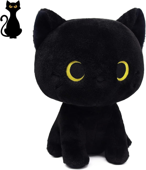 Cute Black Cat Plush Toy - Kawaii Black Cat Stuffed Animals - Creative Soft Stuffed Cat Plush Toys for Kids Boys Girls