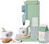 Kids Wooden Toys Toddler Pretend Play Kitchen Accessories - Green Coffee Maker Espresso Machine Playset