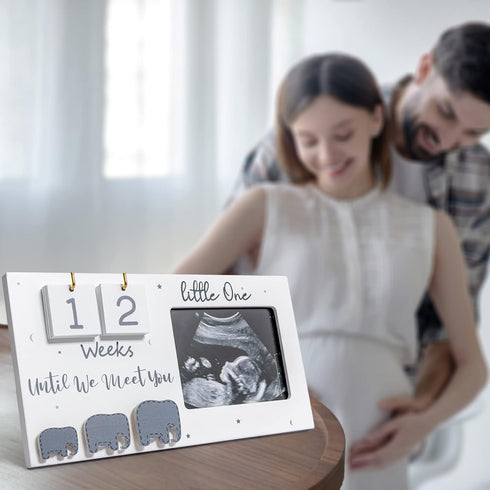 Jwitao Countdown Sonogram Picture Frame, Ultrasound Photo Frame with Baby Weeks, Expecting Parents to be Pregnancy Gift