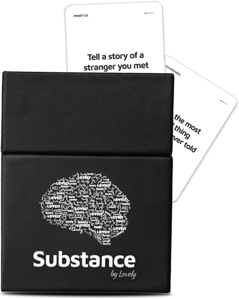 Substance Card Game - 90 Conversation Cards for Adults, Couples, Friends, Co-Workers, Strangers