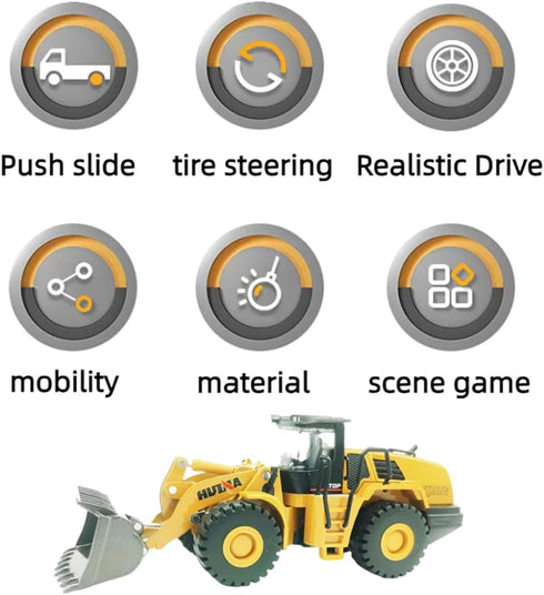 Bulldozer Toys for Boys Heavy-Duty Metal Loader Vehicle Sand/Beach Toy with Functional Arm and Bucket,Realistic Perfect