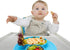 Baby Divided Plate Silicone - Portable Non Slip Feeding Plate with Suction Cup for Kids, BPA Free (Duck-Blue)