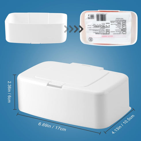 Rarowanti 2 Pack Wipes Dispenser, Small Wipes Case with Lid, Wet and Dry Tissue Box, Dustproof Wipe Container