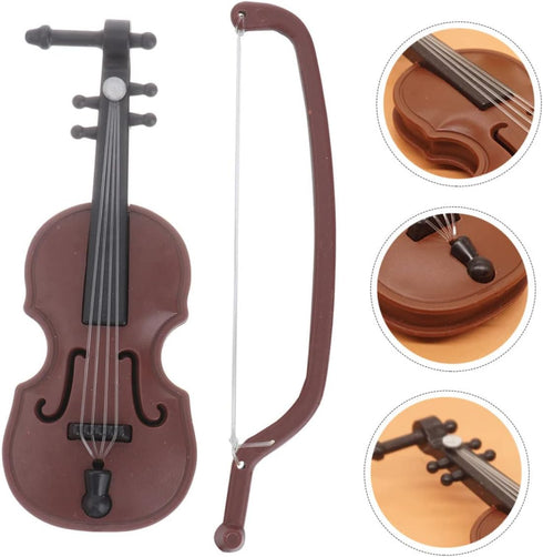 10 Sets Violin Ornaments Miniature Toys, Home Decorations and Musical Instrument Desk Topper