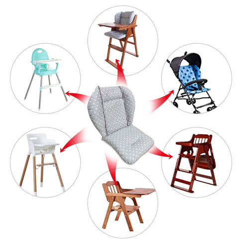 High Chair Cushion, Soft and Comfortable Baby High Chair Pad/Seat Cushion, Light and Breathable (Gray Background Stars