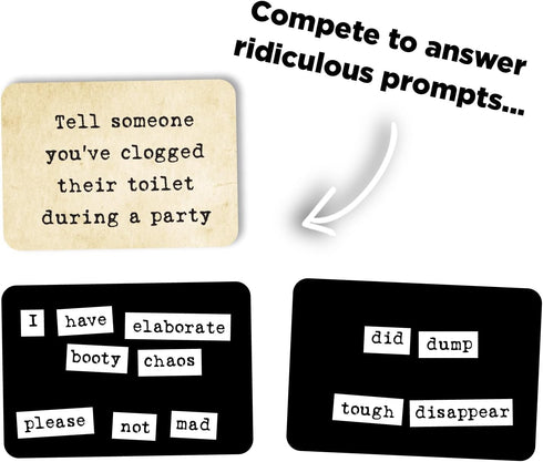 Pack 3+ Ransom Notes Expansion One - The Ridiculous Word Magnet Party Game, Players