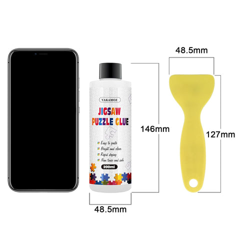 YAKAMOZ 10000 (400ML) Clear Jigsaw Puzzle Glue with Precision Applicator Non-Toxic, Quick Dry & Water-Soluble