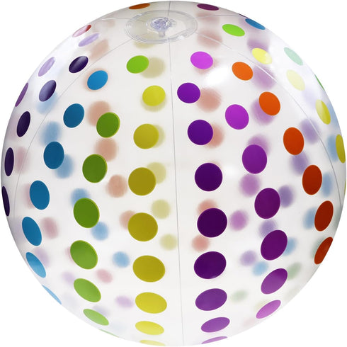 Big Beach Ball 15.5inch, Large Inflatable Rainbow Color Swimming Pool Party Ball for Summer Outdoor Water Games