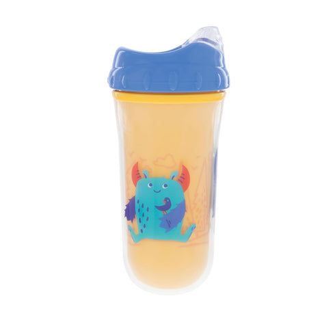 9 oz/ 270 ml 2 pack: 18 Nuby No Spill Insulated Transition Cup with Soft Rim Spout | | Aqua Animals & White Shapes