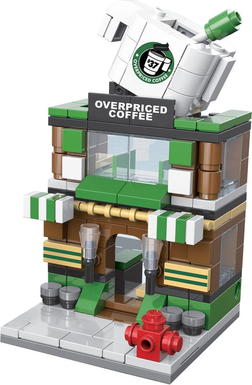 Brick Loot Mini City Overpriced Coffee Shop Set, Toy Building Blocks Model Kit for Adults & Kids, 208 Pieces