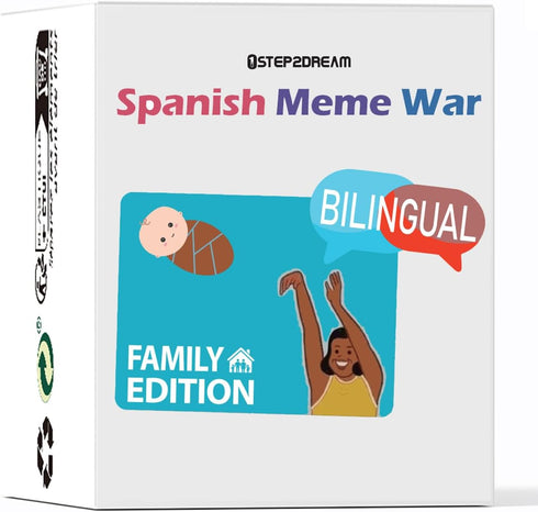 Spanish English Party Game Meme War - Funny Bilingual Family Edition Board Game
