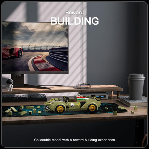 Mould King Speed Champion Sina Super Car Building Sets - 27003 Model Car Kits with Display Case, 333 PCS for Kids and