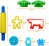 Set 44 FRIMOONY Dough Tools for Kids, Various Plastic Animal Molds, Rolling Pins, for Creative Dough Cutting, Pieces