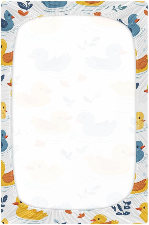 Caikeny 27 39 Fitted Crib Sheet for Boys Girls Cute Ducks Baby Crib Sheets Polka Dots Bassinet Sheets Crib Mattress Bed