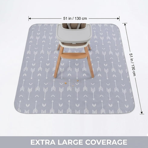 WOMUMON 51 51 Inch Baby Splat Mat for Under High Chair/Arts/Crafts, x Washable Splash Mat, Waterproof and Wipeable