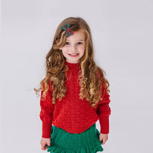 JIAHANG Christmas Hair Bow Clips in Pairs, Festival New Year Floral Printed Alligator Clips with Snowflake 10PCS for