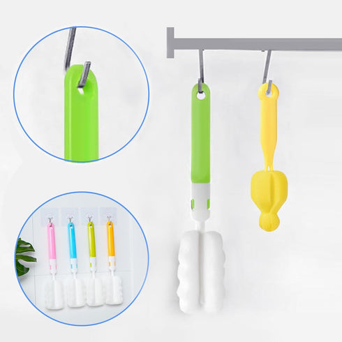 INVODA Cleaning Brush Set, 8PCS, Portable Bottle & Nipple Brushes, BPA Free, Ideal for Baby Bottles