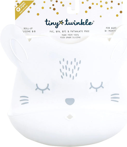 Roll-Up Silicone Bib - Tiny Twinkle Waterproof Bib with Food Catcher