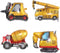 4Pcs Construction Balloons, Excavator, Dump Truck, Forklift, Mixer Truck, Crane Balloon for Birthday Party
