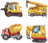4Pcs Construction Balloons, Excavator, Dump Truck, Forklift, Mixer Truck, Crane Balloon for Birthday Party