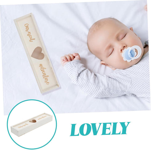 LABRIMP Stylish Wooden Pregnancy Test Keepsake Box for Women Elegant Announcement Holder with Lid for Cherishing First