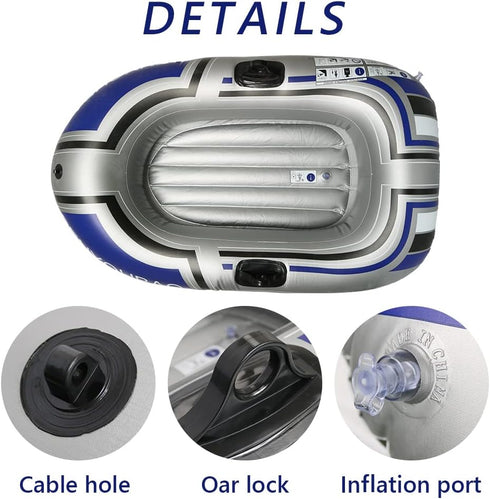 Swimming ptlsy Inflatable Boat, Pool Lake Float Raft for Adults, Portable Fishing Boat Raft for Lake with Oars Hand
