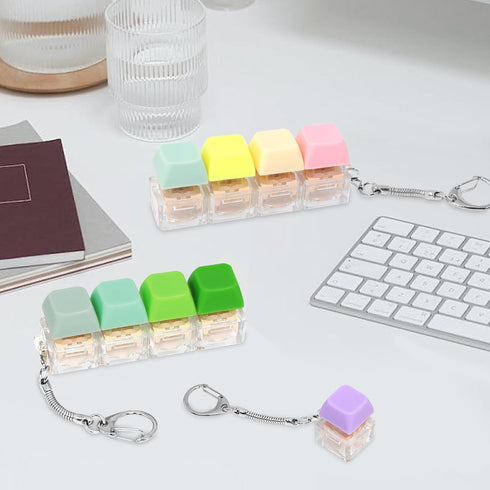 Lohoee 3Pcs Keyboard Fidget Toys- Silent Fidget Keyboard Clicker Keyboard Button Quiet Fidget Keychain Decompression