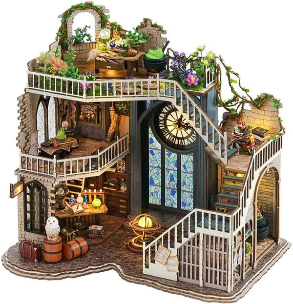 CUTEBEE DIY Dollhouse Miniature Kit, Wooden Tiny House Kit, Creative Room Idea (Magic House)