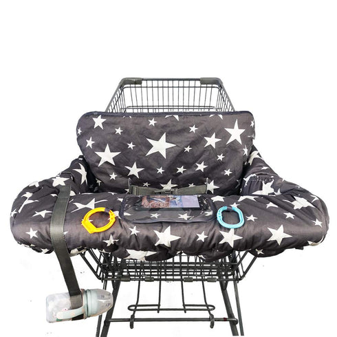 2-in-1 Shopping Cart Cover for Baby, Toddler High Chair Cover, Star Print