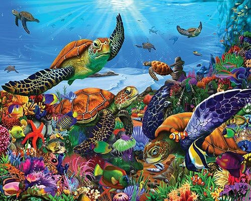 White Mountain Puzzles Amazing Sea Turtles, 300 Piece Jigsaw Puzzle