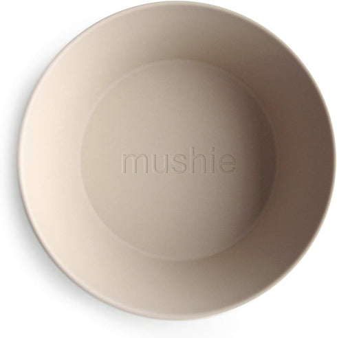 mushie Round Dinnerware Bowls for Kids | Made in Denmark, Set of 2 (Vanilla) by mushie