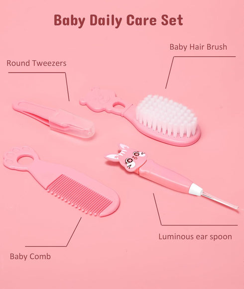 Trimmer Baby Healthcare and Grooming Kit, Electric Safety Nail Baby Nursery Kit, Newborn Care Kits with Hair Brush Comb