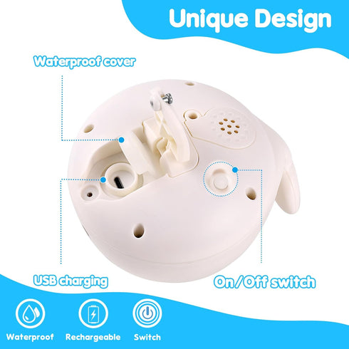 ?2024 Upgraded?Baby Bath Toys, Rechargeable Whale Bath Toy Sprinkler, Light Up Bath Toys for Toddlers 1-3, Baby 6-12 12-18 Months Bathtub Fountain Spray Water Toy, Baby Birthday Shower 1 2 3 4 5 Gifts