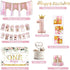 Generic 1st Baby Girl Birthday Decorations Supplies - Balloon Boxes, Pink Gold Balloons Garland Arch KitParty Backdrop