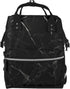 FHEDVBN Black Marble Diaper Bag Backpack for Women Multifunction Waterproof Mummy Backpacks for