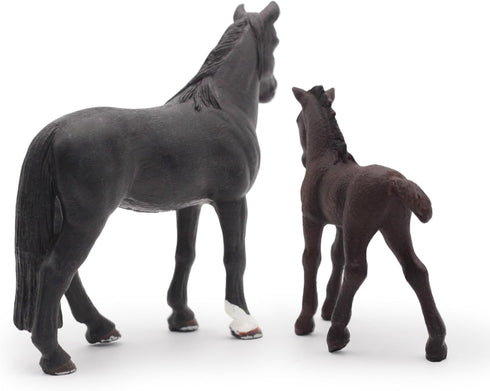 Gemini&Genius Horses Toy for Kids, Farm Horse Animal Playset with Stallion and Horse Cub Family Action Figures