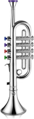 Lewtemi Silver Trumpet Musical Instruments Toy for Kid Toddler Fake Plastic Preschool