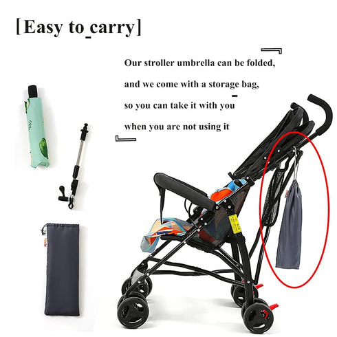 Nakazawa 90+ Universal Baby Stroller Sun Protection Parasol, with Umbrella Clip Fixing Device, UPF UV Protect Pushchair