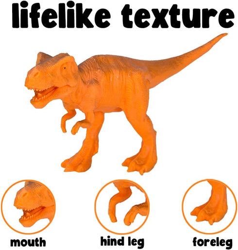 Kids 12 Pack Jumbo Plastic Dinosaur Figures Toys, 7 Inch STEM Educational Realistic Playset for Boys Girls Toddlers