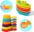 Bath Toys Rainbow Floating Boats with Bathing Spoon, 11 Pcs Water Table Toys for Toddlers 1-3/Infants 6-12-18 Months