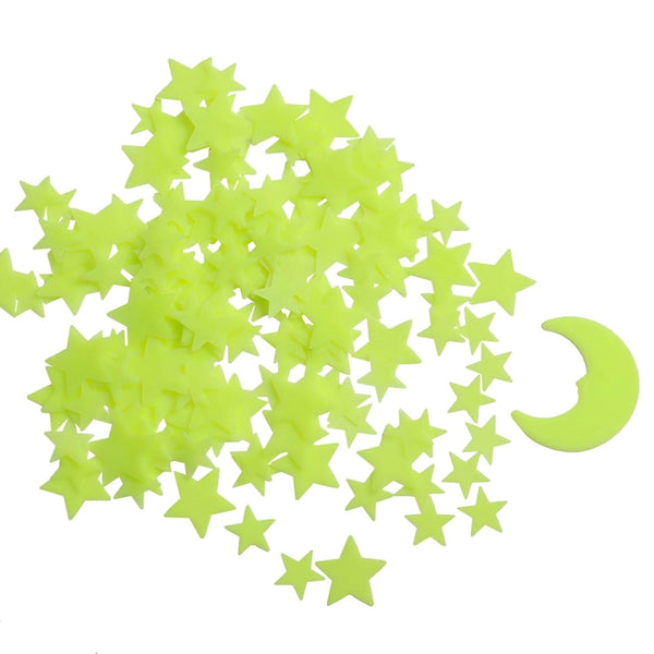 Glow in The Dark Stars, Self Adhesive 3D Glowing Stars and Moon for Ceiling, Wall Decals for Kids Rooms, 200 Stars