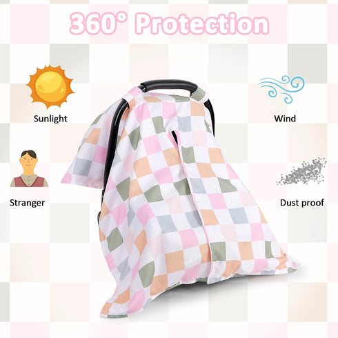 DILIMI Colorful Checkered Nursing Pillow Cover for Babies