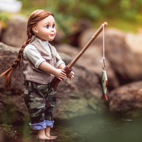 The Queen's Treasures 18 Inch Doll Clothes & Accessories, 4 Pc Fishing Outfit with Pants, Hat, Vest & Shirt