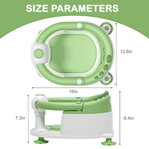TPN 6 5 Baby Bath Seat for Babies Months & Up, Non-Slip Toddler Bath Seat with PCS Waterproof Emoji Stickers, Portable