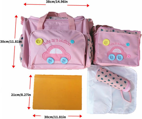 Ywmsfl 4Pieces Set Set Oxford Fabric Baby Diaper Bag Baby Diaper Ideal For Travel Shopping Or Walks Multifunctional