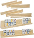 Domino Racks Set of 8, Mexican Train Dominoes Trays, Wooden Domino Holders